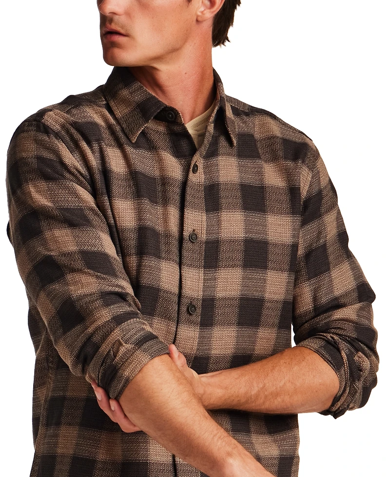 Weatherproof Vintage Men's Gauze Dobby Plaid Shirt