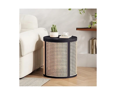 sumyeg Rubber Wood Side Table End with Mdf Stable Base