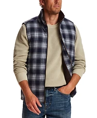 Weatherproof Vintage Men's Sherpa Lined Plaid Flannel Vest