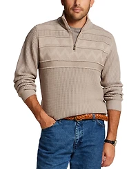 Weatherproof Vintage Men's Textured Zig Zag Yoke Quarter-Zip Sweater