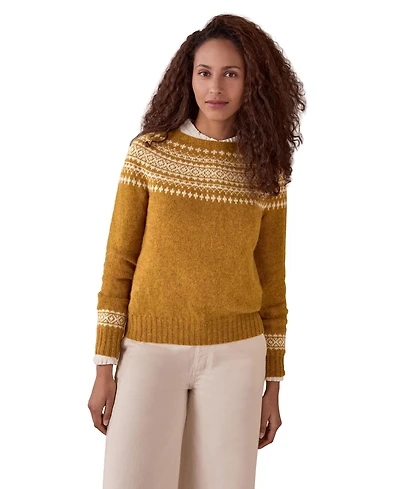 Celtic & Co. Women's Highlands Fair Isle Slim-fit Crew Neck Sweater