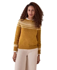 Celtic & Co. Women's Highlands Fair Isle Slim-fit Crew Neck Sweater