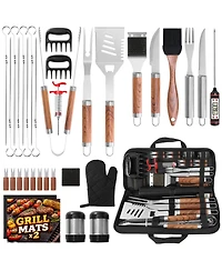 Xdovet Bbq Grill Tools Set Stainless Steel Accessories Kit Case Injector Claws Mats