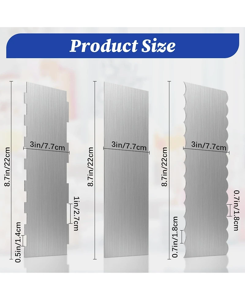 Xdovet Stainless Steel Cake Scraper Decorating Tool