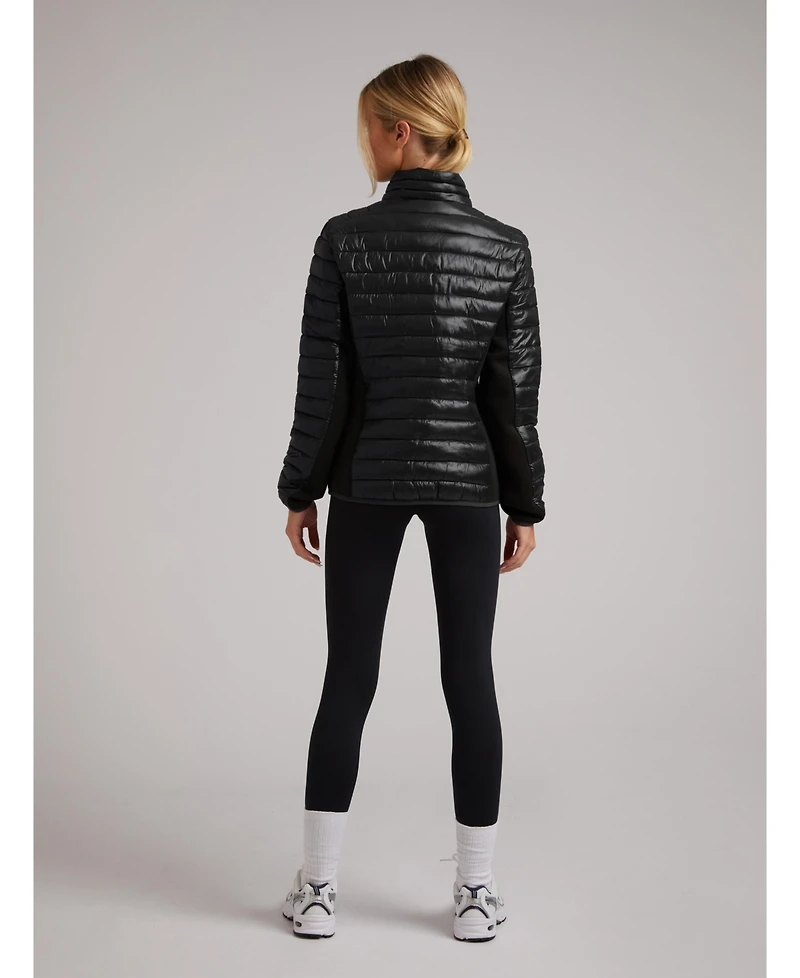 JACK1T Women's Short Funnel-Neck Puffer Jacket