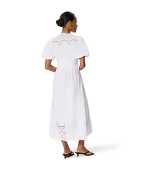 Whistles Women's Cotton Broderie V-Neck Dress