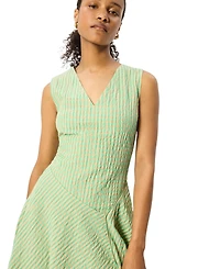 Whistles Women's Checked V-Neck Asymmetric Dress