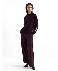 Phase Eight Women's Hallie Tipped Crewneck Long-Sleeve Contrast-Stripe Sweater