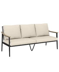 Outsunny 3 Seater Outdoor Couch Patio Sofa with Cushions