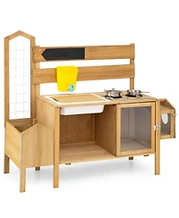 Hongge Detachable Bird Cage 7-Piece Mud Kitchen, Ages 3+