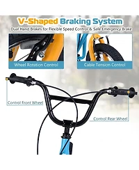 Hongge Kids Kick Scooter 12-Inch Air Wheels Dual V-Brakes, 165 lbs Capacity, Ages 8+