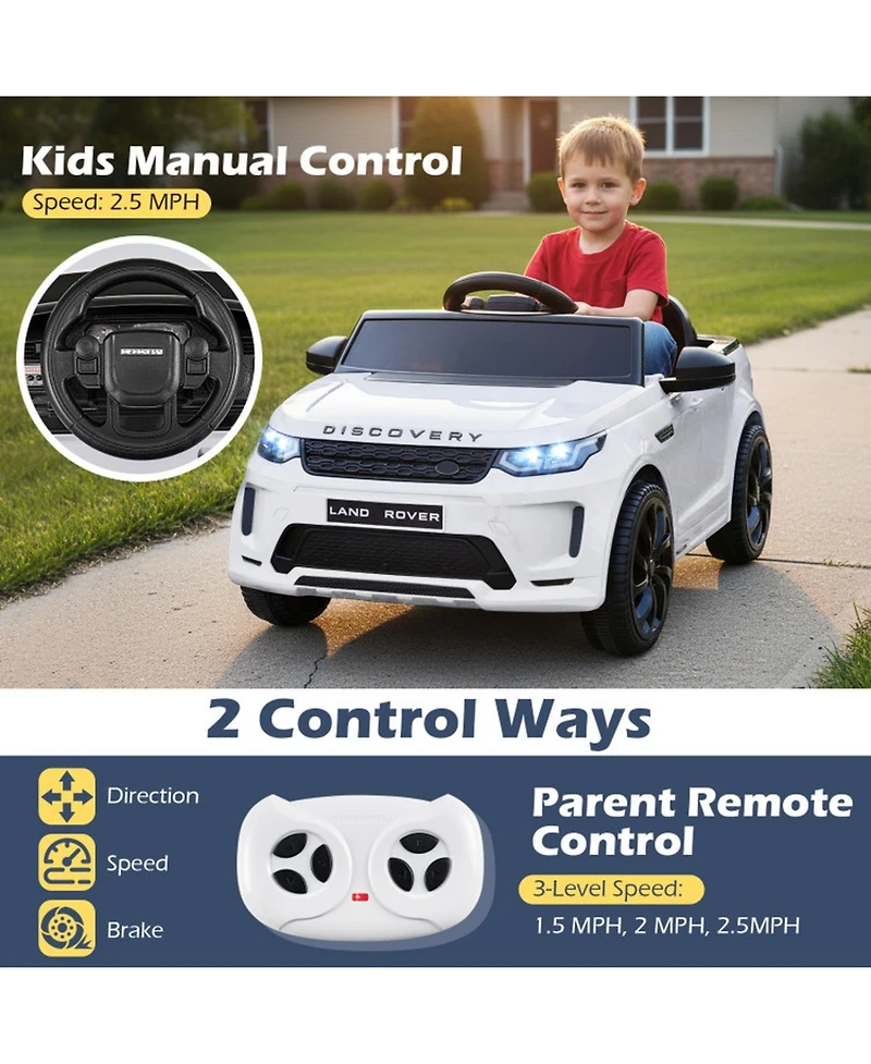 Hongge 12V Kids Electric Off-Road Suv with Remote Control, Led Lights and Safety Belt Ride-On Toy, 66 lbs. Capacity, Ages 3+