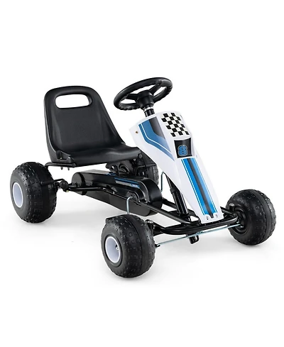 Hongge 4-Wheel Kids Pedal Go Kart with Steering Wheel and Handbrake