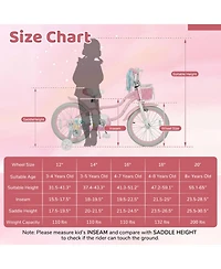 Hongge 18-Inch Kids Bike with Training Wheels and Front Basket, Ages 4-8