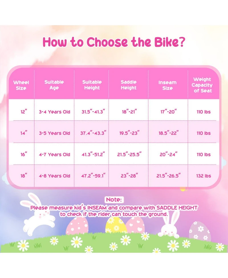 Hongge 16-Inch Girls Bike with Front Bag and Dual Braking System, Ages 4-7
