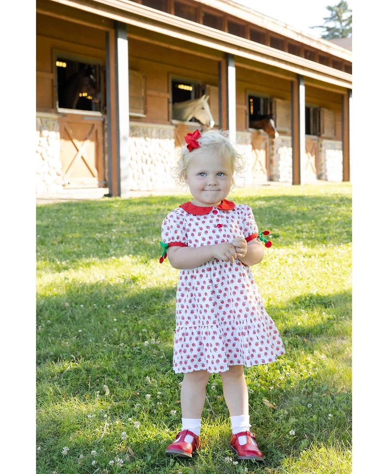 Florence Eiseman Baby Girl 12M - 24M Apple Print Dress with Apples