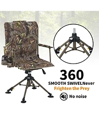 homfan Leaf Camouflage 360degree(s) Swivel Folding Hunting and Outdoor Lounge Chair with Carrying Strap, Silent Blind Seat