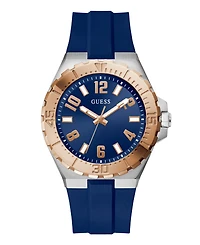 Guess Men's Quartz Blue Silicone Watch 44mm