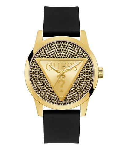 Guess Men's Quartz Black Silicone Watch 44mm