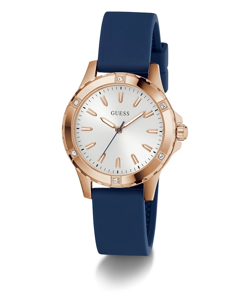 Guess Women's Quartz Blue Silicone Watch 35mm