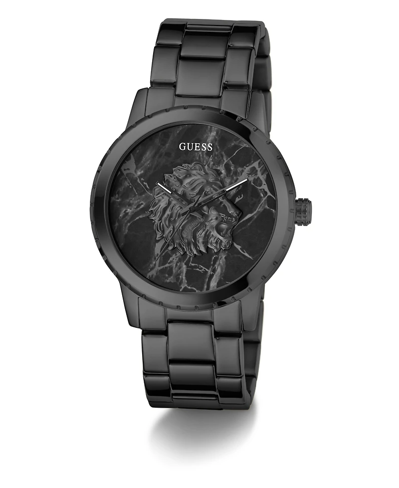 Guess Men's Quartz Black Stainless Steel Watch 44mm