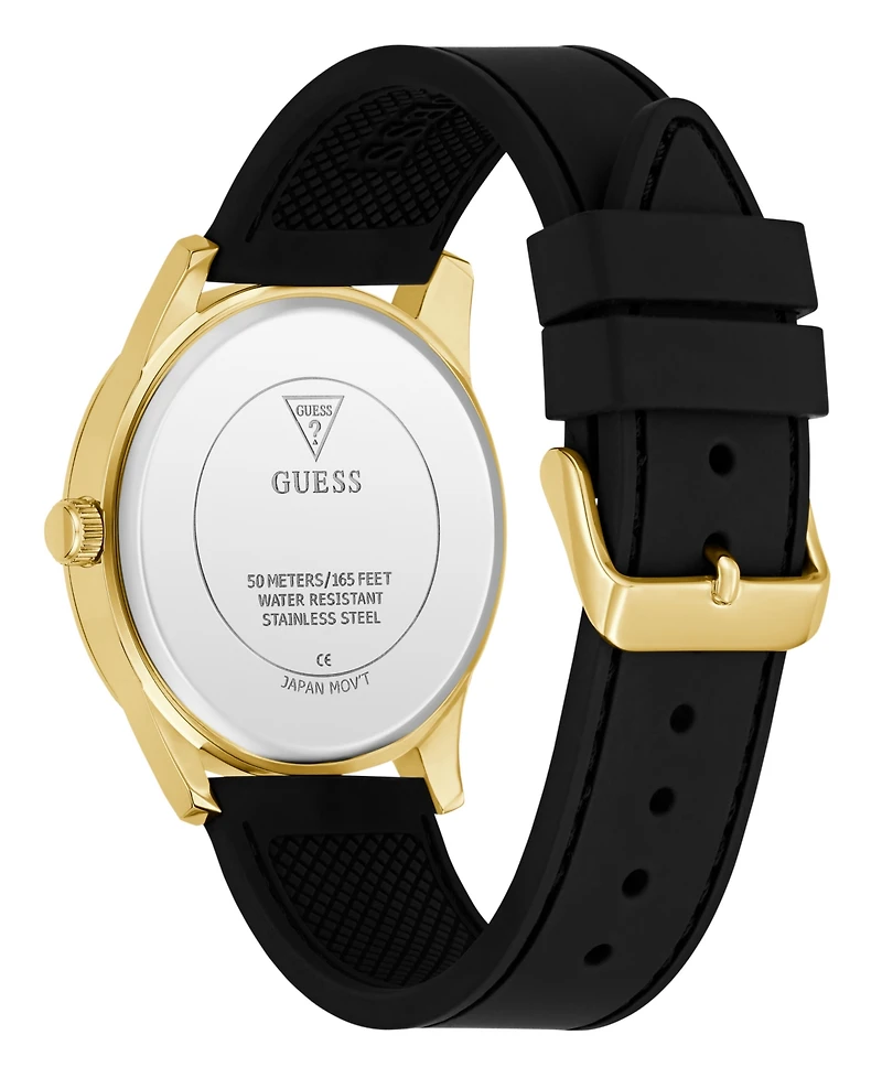 Guess Men's Black Silicone Watch 42mm