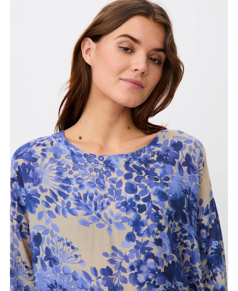 Masai Copenhagen Women's Fluid Draped Floral 3/4-Sleeve Blouse