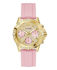 Guess Women's Quartz Pink Silicone Watch 40mm