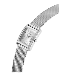 Guess Women's Quartz Silver-Tone Steel Mesh Watch 25mm x 23mm