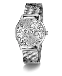 Guess Women's Silver-Tone Steel Mesh Watch 36mm