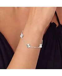 The Lovery Mini Fluted Clover Bracelet Sterling Silver
