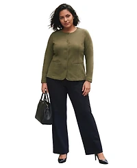 Avenue Women's Ponte Button Blazer