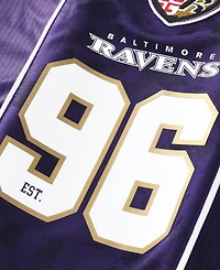 Fanatics Big Boys and Girls Purple Baltimore Ravens Football x Football Collared Fan Top