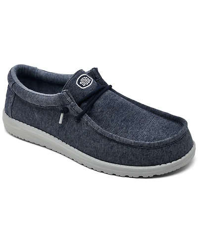 Hey Dude Men's Wally Stretch Jersey Slip-On Lifestyle Moccasin Loafers from Finish Line