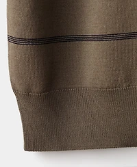 Mango Men's Striped Fine-Knit Polo Shirt