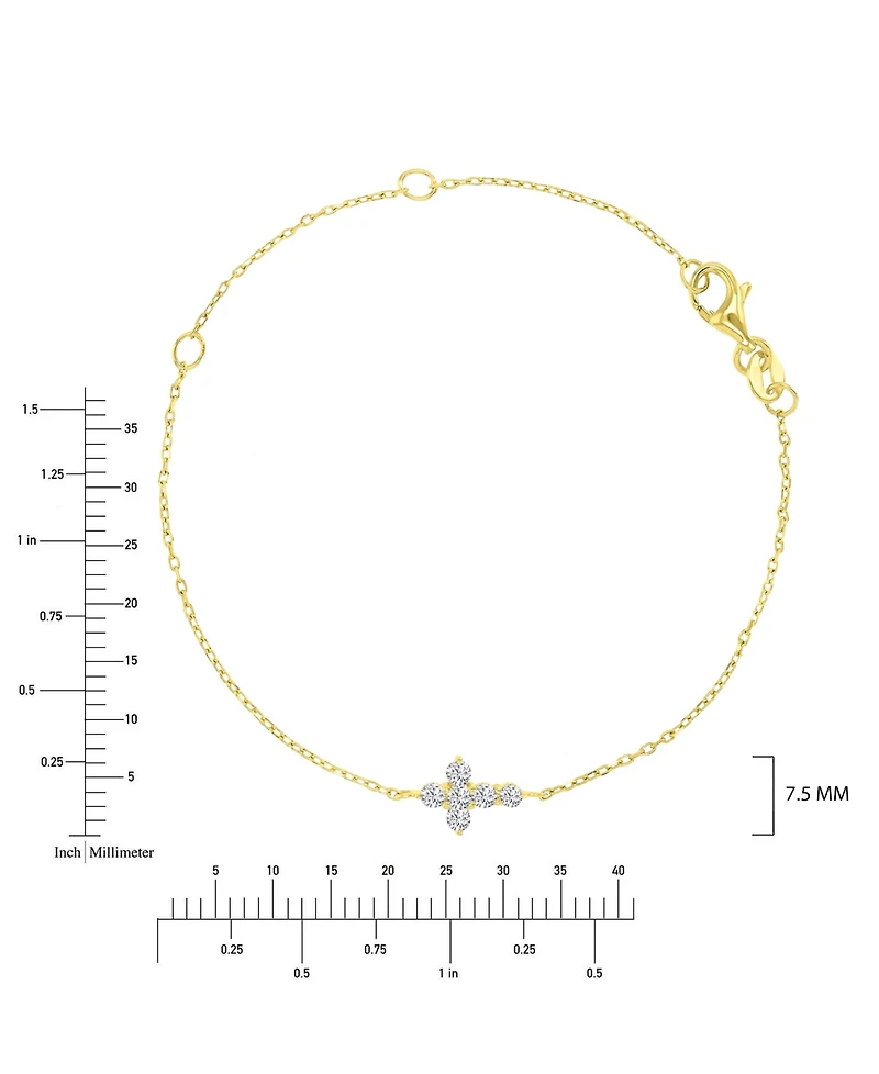 Macy's 14k Gold Over Sterling Silver Cubic Zirconia Cross Bracelet