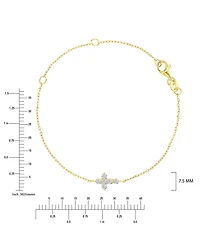 Macy's 14k Gold Over Sterling Silver Cubic Zirconia Cross Bracelet