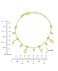 Macy's 14k Gold-Plated Dangling Cubic Zirconia Love Bracelet