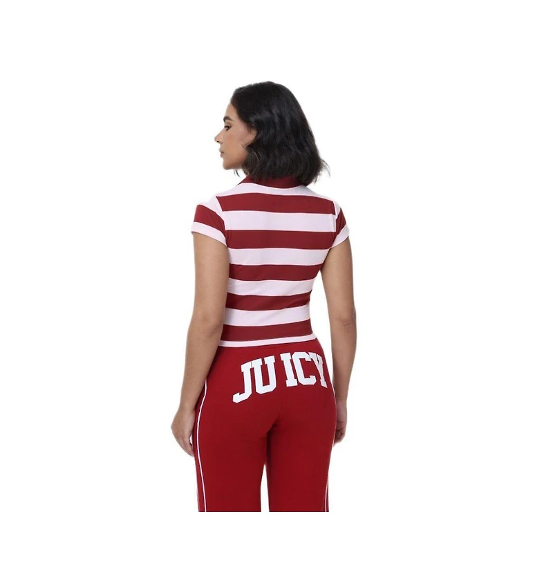 Juicy Couture Women's Cropped Stripe Polo Top