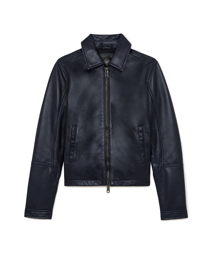 Reiss Petite Sorina Leather Zip-Through Moto Jacket