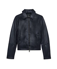 Reiss Petite Sorina Leather Zip-Through Moto Jacket