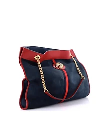 Pre-Owned Gucci Large Rajah Chain Tote Suede