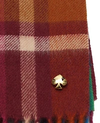 kate spade new york Women's Plaid Mix Yarn-Dyed Scarf
