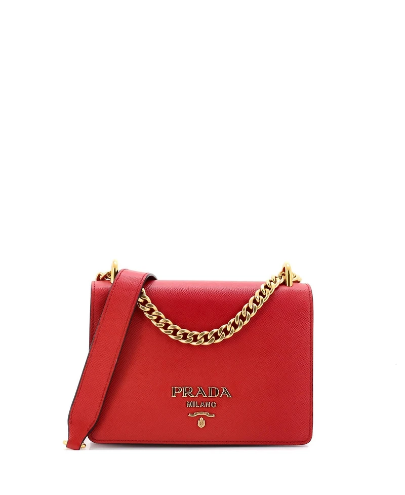 Pre-Owned Prada Small Chain Flap Bag Saffiano Leather