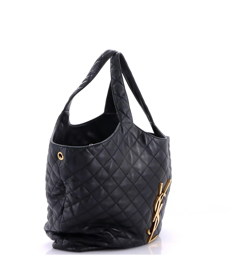 Pre-Owned Saint Laurent Maxi Icare Shopping Tote Quilted Leather