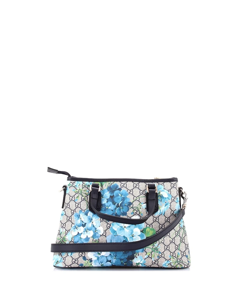 Pre-Owned Gucci Medium Convertible Zip Tote Blooms Print Gg Coated Canvas