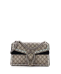 Pre-Owned Gucci Medium Dionysus Bag Crystal Embellished Gg Coated Canvas