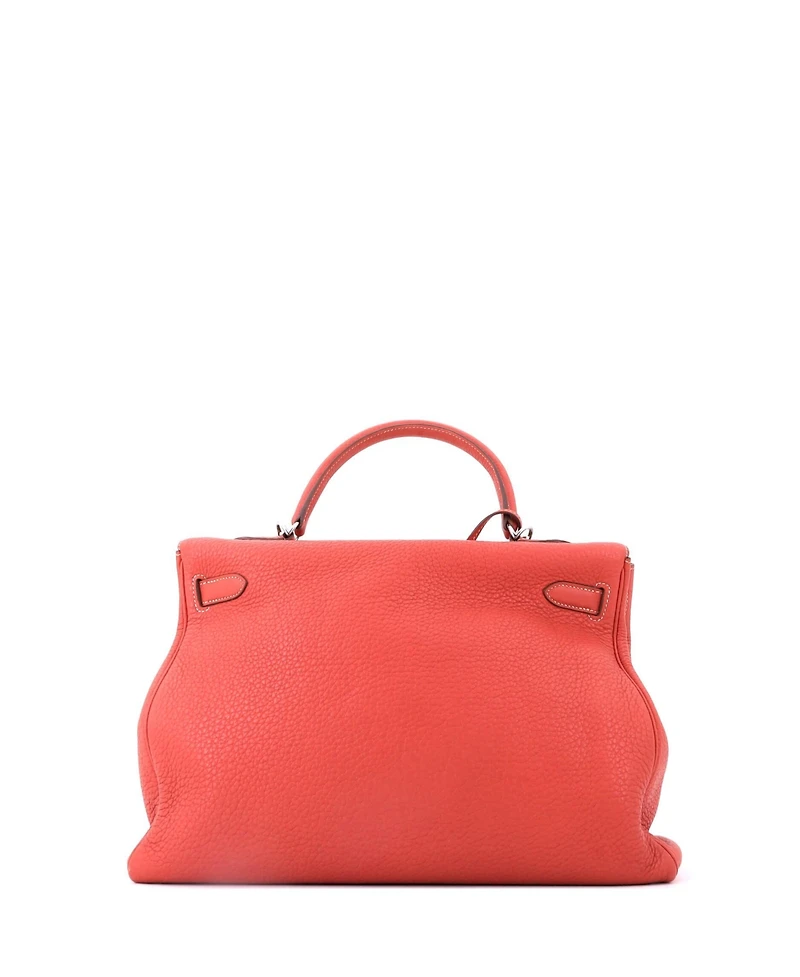 Pre-Owned Hermes Kelly 35 Handbag Orange Togo with Palladium Hardware