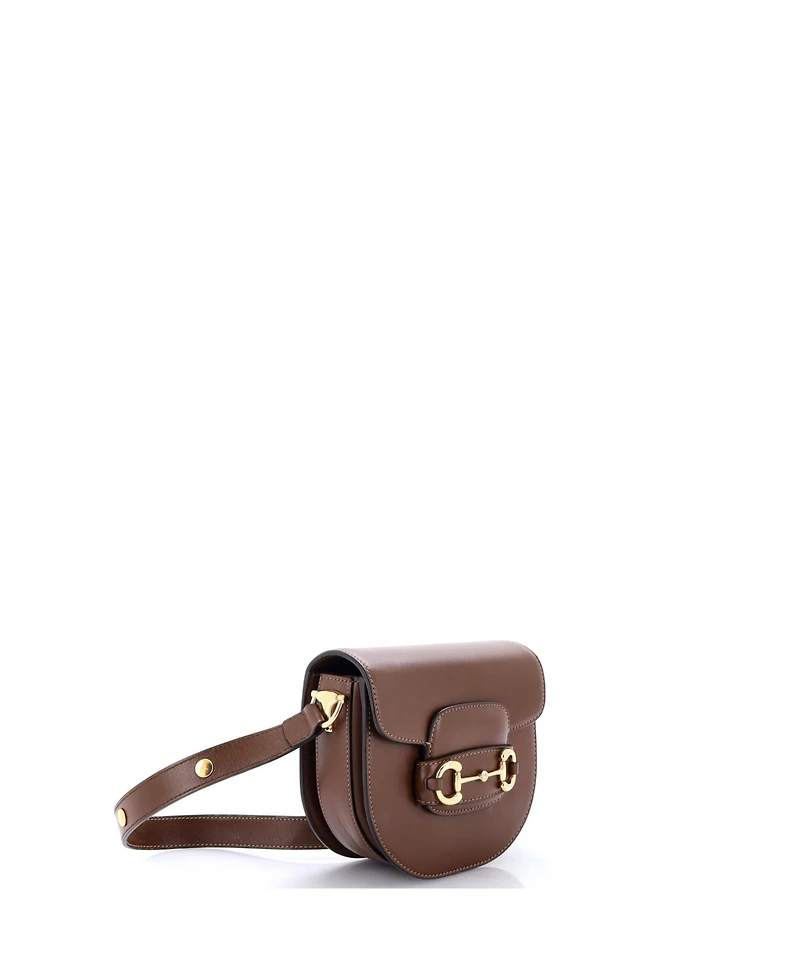 Pre-Owned Gucci Mini Horsebit 1955 Rounded Shoulder Bag Leather