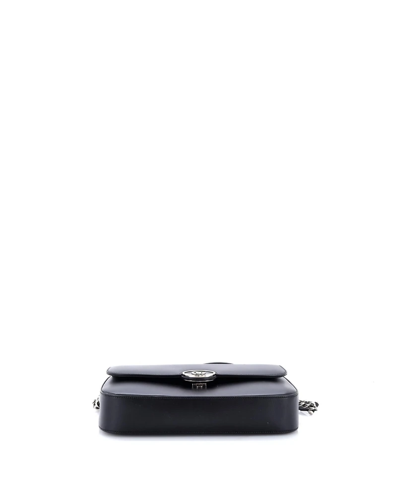 Pre-Owned Gucci Small Petite Gg Flap Shoulder Bag Leather